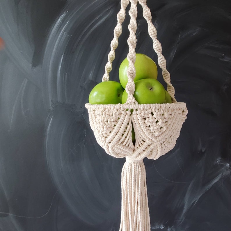 Macrame Fruit Basket Pattern Macrame Hanging Planter PDF Tutorial with pictures, step-by-step guide and knot guide for beginners image 5