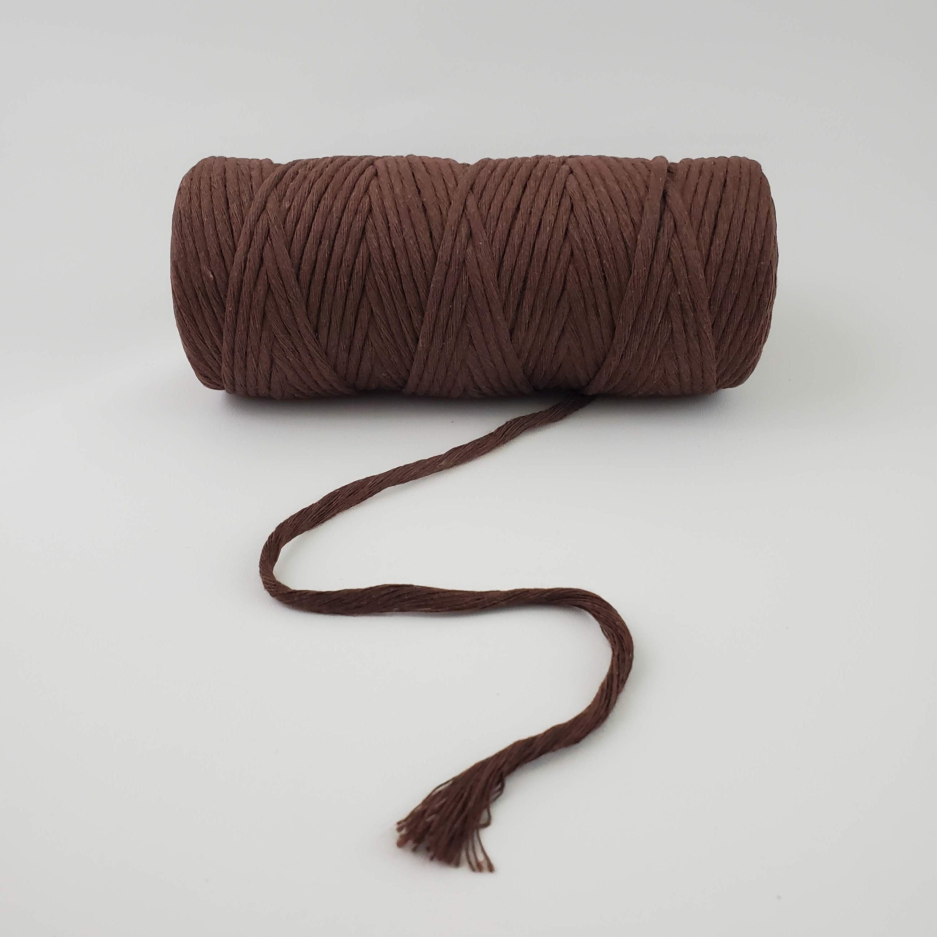 Chocolate Macrame String, 3mm Single Strand 327 Feet Brown Macrame Cord,  100% Cotton Macrame Rope, 109 Yards 