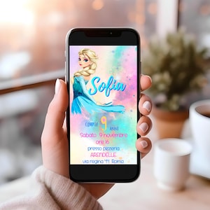 Invito digitale compleanno Frozen, invito digitale whatsapp