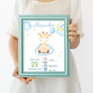 PDF FILE DIGITALE, quadretto nascita, regalo nascita personalizzato, poster per bambina, bambino, regalo alla neo mamma