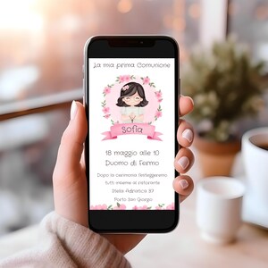 Invito digitale comunione bambina, bambino, invito per whatsapp