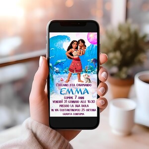 Invito digitale Oceania 2, invito Moana 2, invito whatsapp, compleanno, Natale