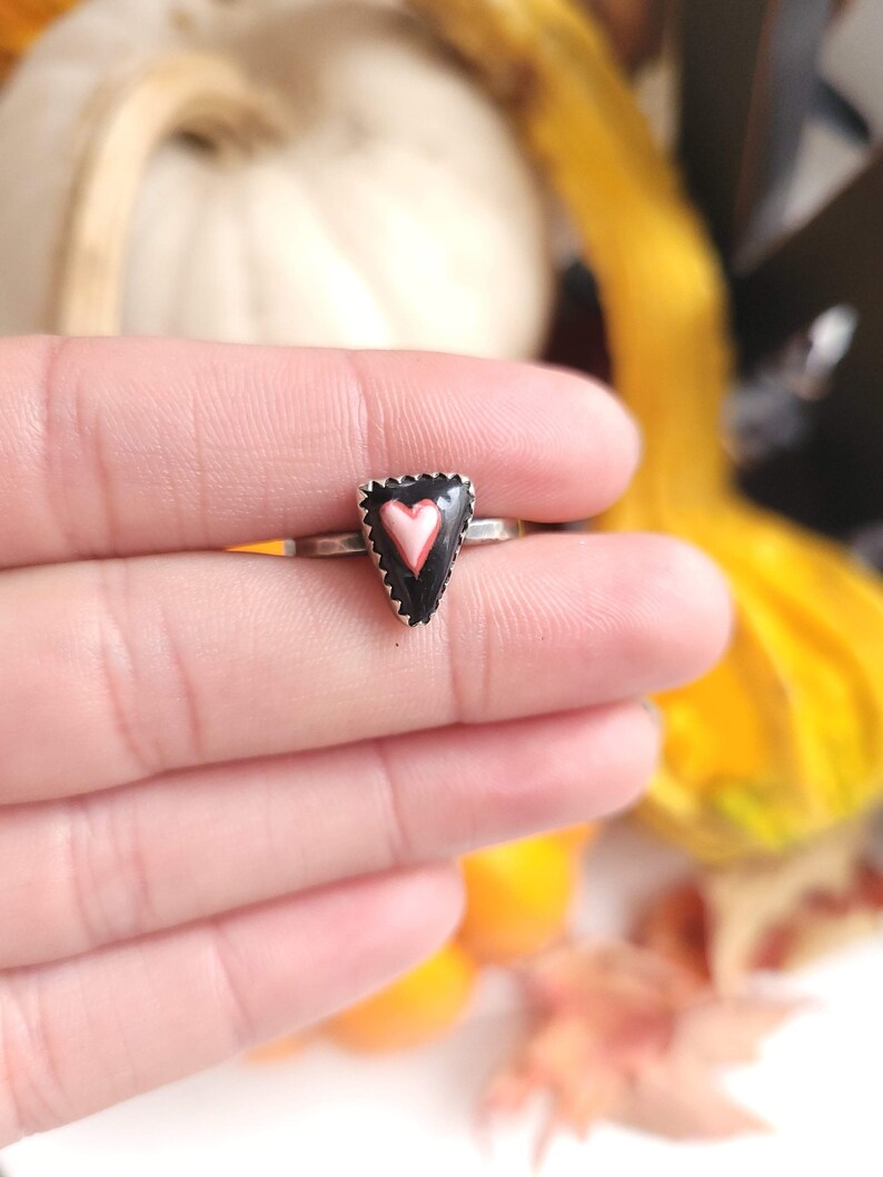 Handmade porcelain heart ring