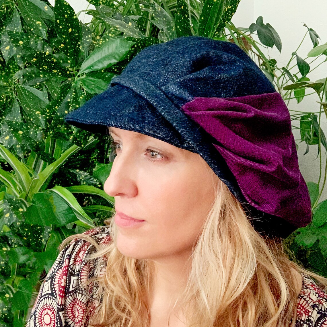 Dark Denim Hand Sewn Pageboy Hat Etsy
