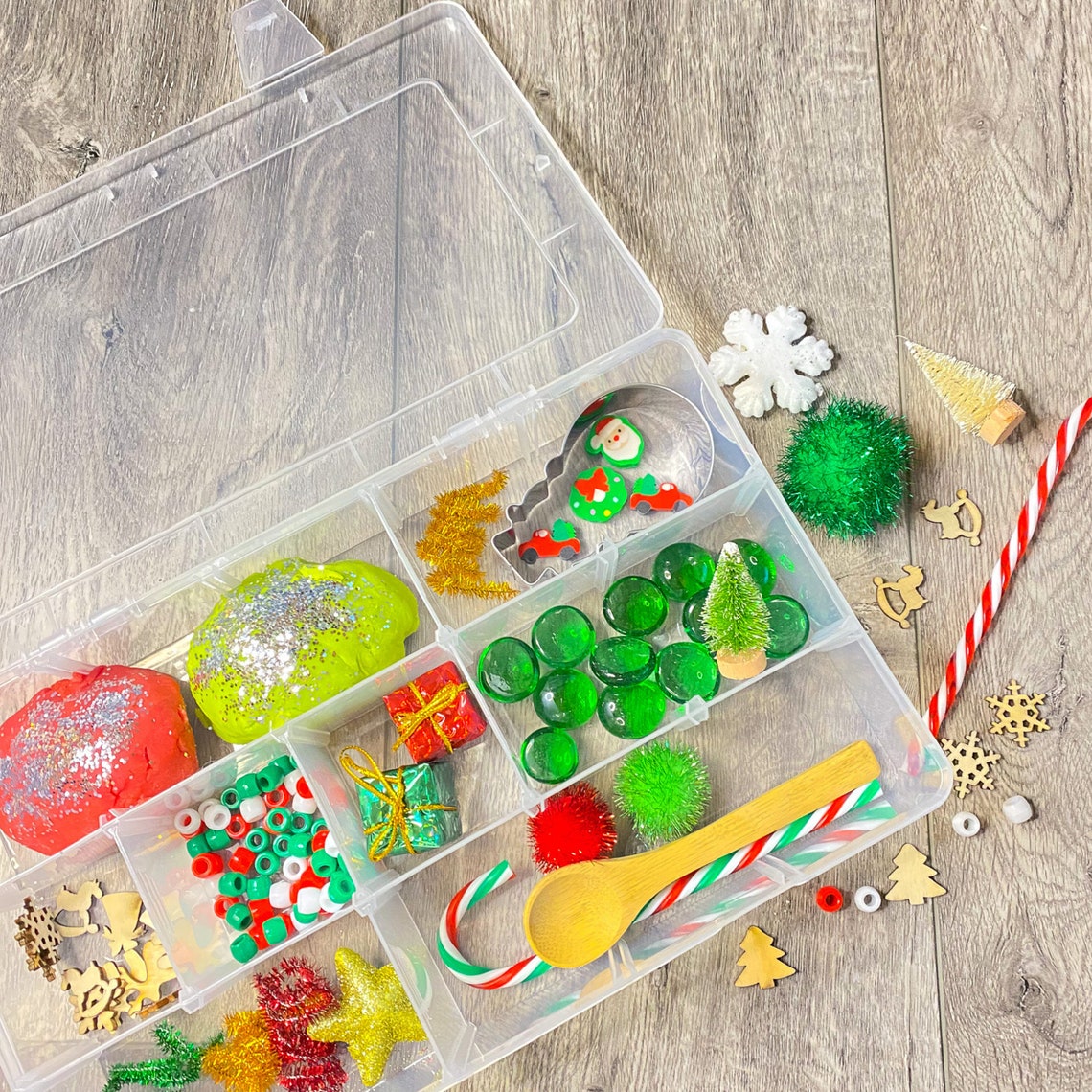 Christmas Play Dough Kit Christmas Sensory Kit Kids Etsy