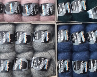 Hilo de seda mohair Sesia Vivienne: hilo de punto de encaje italiano