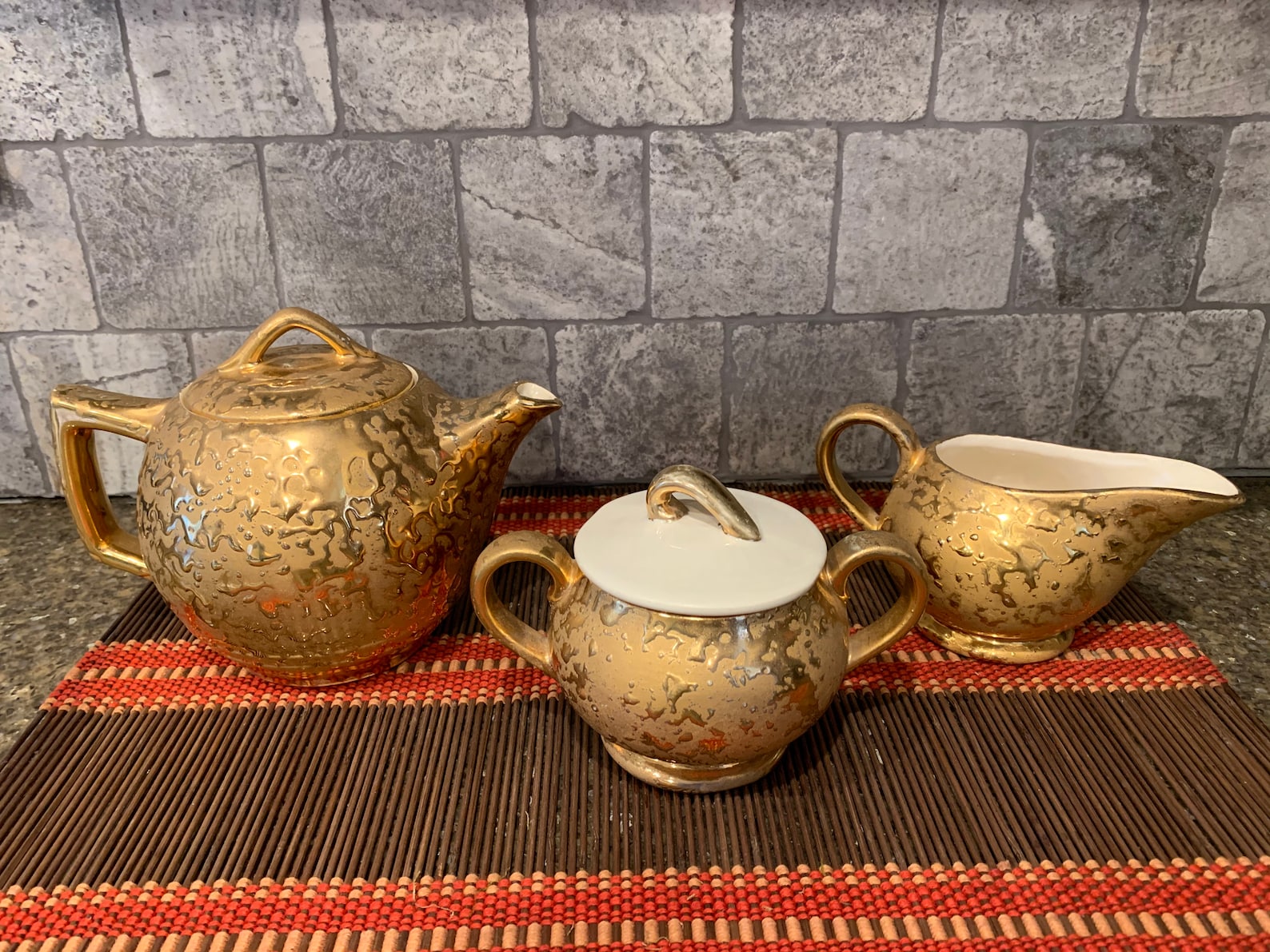 Mccoy Vintage 24k Gold Plated Tea Set Etsy