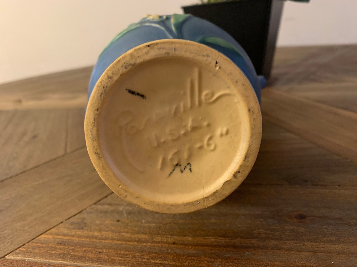 Blue Roseville Pottery Vintage Vase | Etsy