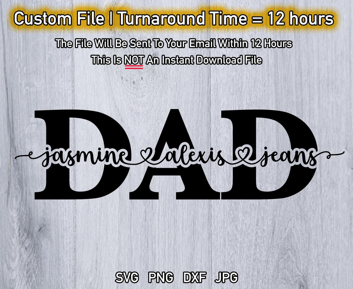 Custom Dad Monogram Fathers Day Dad Designs With Names | Etsy