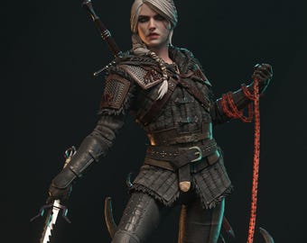Ciri, The Witcher Resin Figure Statue Collectible, Video Game Character Fan Art, Gaming Room Decor Gift for The Witcher Fans 40cm