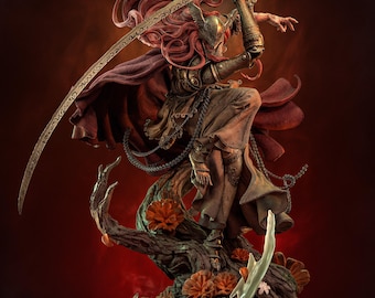 Malenia-Figur aus Kunstharz, Sammlerstück, Fan-Art-Figur aus Videospielen, Geschenk für Elden Ring-Fans, 60 cm groß