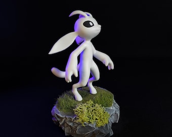 Ori Resin Diorama Figure Statue Collectible, Videeo Game Character Fan Art, Gaming Room Decor Gift for Ori Fans 11cm