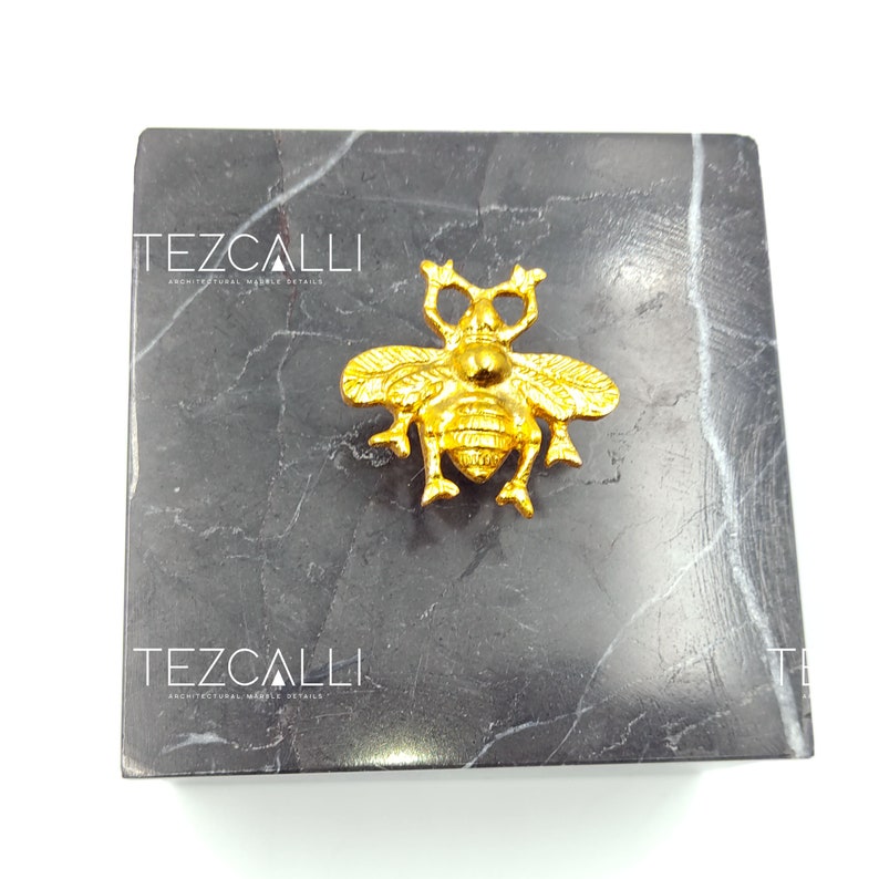 storage Beautiful jewelry box marble box bee shape knob marble box bathroom vanity box, marble jewelry box