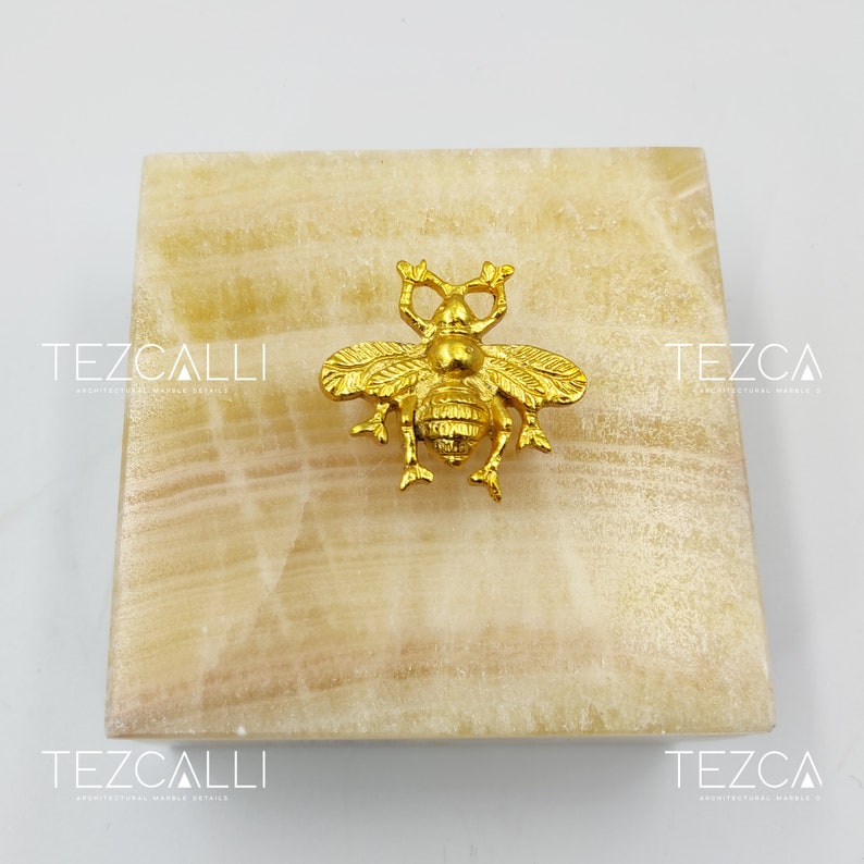 storage Beautiful jewelry box marble box bee shape knob marble box bathroom vanity box, marble jewelry box