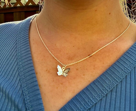 Fly Away Butterfly Necklace in Silver | Etsy