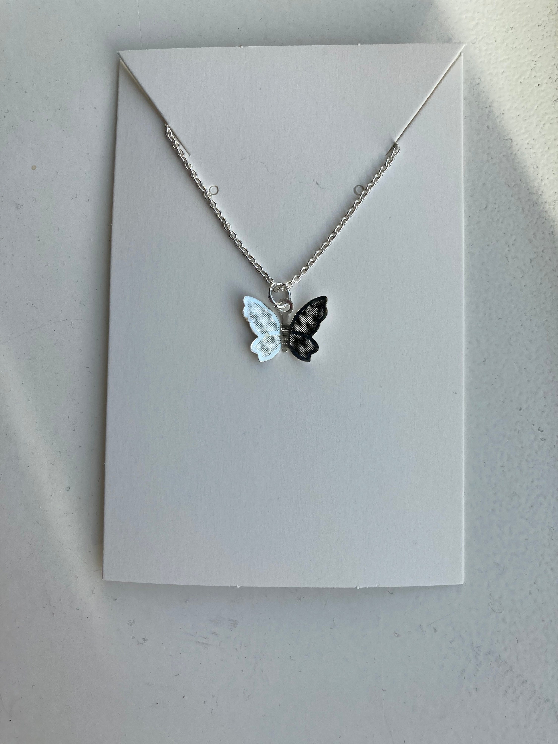 Fly Away Butterfly Necklace in Silver - Etsy