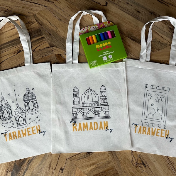 Custom Ramadan tote / DIY Ramadan bag / taraweeh bag / Ramadan favors / Muslim kids gifts / Ramadan gift / Islamic gifts / Ramadan activity