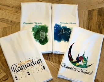 Ramadan kitchen towels / ,Ramadan decoration / Eid decoration /  Islamic gifts /  Ramadan Gifts / eid gifts / Muslim home decor