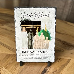 Personalized Hajj Mubarak family plaque / Umrah Mubarak / Makkah Kaaba / Islamic gifts / Umrah Keepsake / Gifts for Hajji / Hajj mabroor