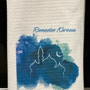 Preboun 6-Pack Ramadan Kitchen Towels – Eid Mubarak Dish Towels With Moon & Flower Designs | Absorbent, Decorative, 17x26 Inch - View #9