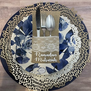 Eid Mubarak custom cutlery holder (set of 10)