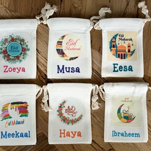 Sacchetti di bomboniere Eid personalizzati / Sacchetti di denaro Eid / Borse goodie Eid personalizzate / Borse Eidi / Bomboniere personalizzate