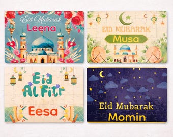 Personalized name eid puzzles / Eid puzzles / muslim kids gifts / Eid gifts / Ramadan & Eid kids activities / muslim toys / Ramadan puzzles