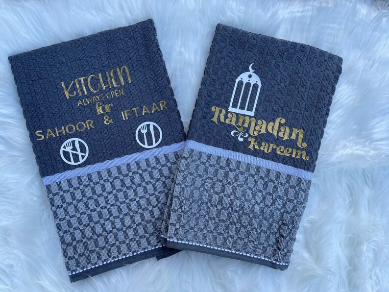 Ramadan Moubark hand Towels Set of Two Silver main image 0
