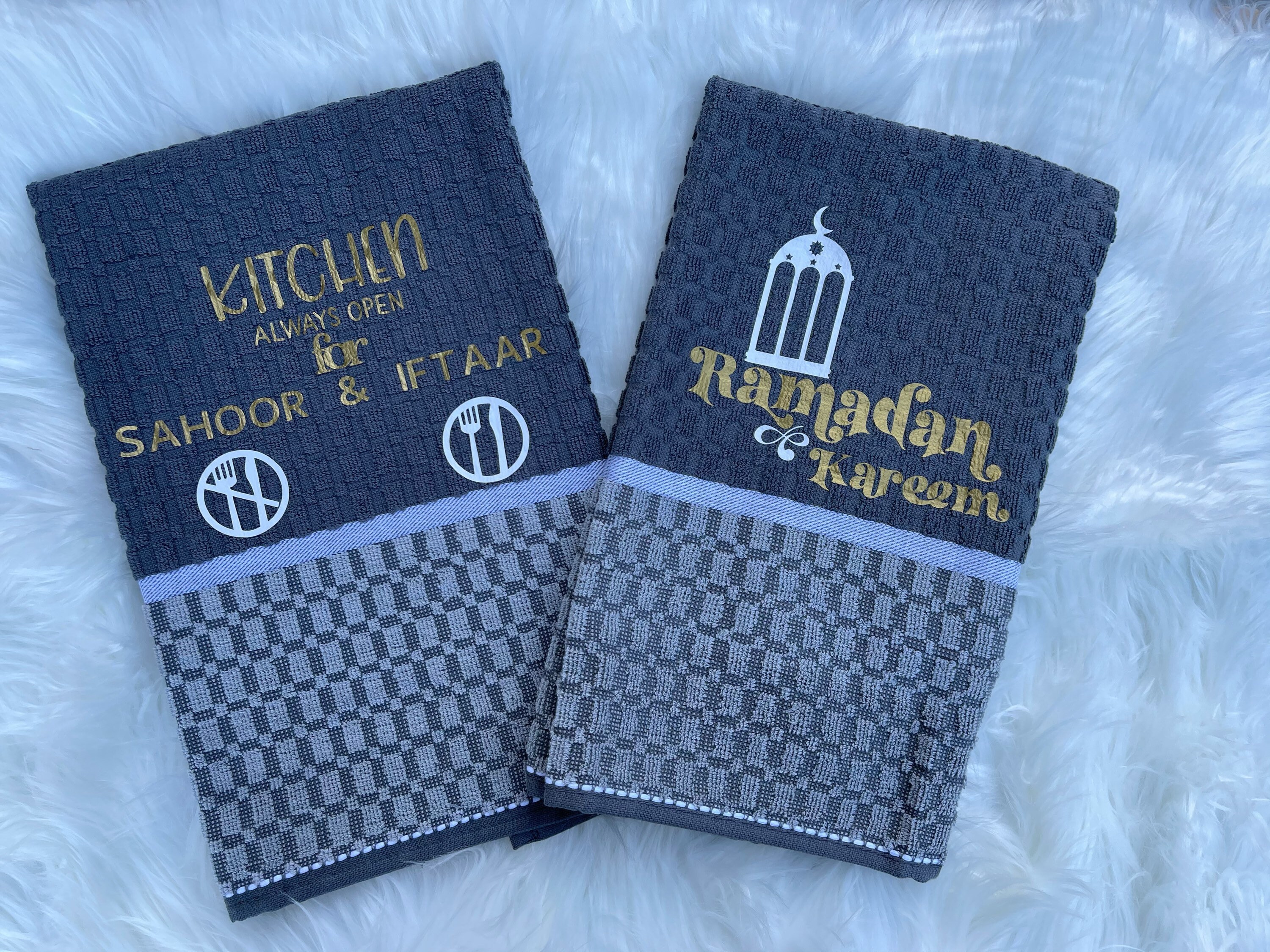 Ramadan Moubark hand Towels Set of Two Gold main image 1