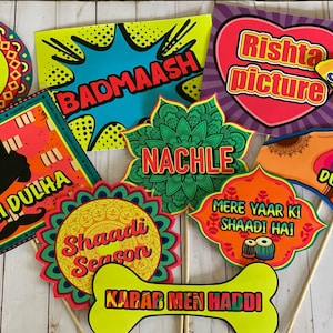 Desi wedding props / Wedding photo props / desi wedding mehndi props / photo booth props / Indian wedding / Pakistani wedding