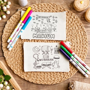 DIY Eid pouches / Eid favors / DIY Ramadan pouches / Kids personalized pouches / Ramadan activities