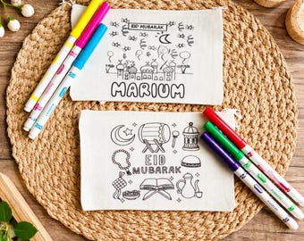 DIY Eid pouches / Eid favors / DIY Ramadan pouches / Kids personalized pouches / Ramadan activities