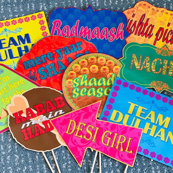 Desi wedding props / Wedding photo props / desi wedding mehndi props / photo booth props / Indian wedding / Pakistani wedding