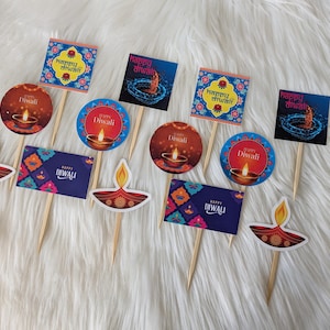 Personalized Diwali Mithai toppers / Diwali decorations / Diwali diya / Diwali Decor (set of 12)