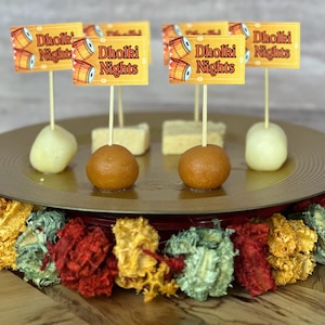 Personalized Mithai toppers / Desi wedding / sweet toppers / indian wedding / pakistani wedding  (set of 12)
