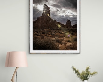 Impressão de fotografia de paisagem incrível - Vale dos Deuses Pôr do sol de Utah - Fotografia de belas artes - Ideia de presente bonita e única