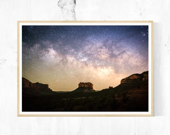 Beautiful Night Sky Photography Print - Sedona Arizona Milky Way - Astrophotography - Fine Art Photograph - Beautiful and Unique Gift Idea