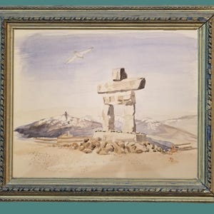Whistler &quot;Inukshuk&quot; - Original Watercolour Painting of British Columbia