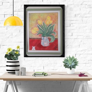 Blumenstrauß & Maus - Süßes Original Aquarell