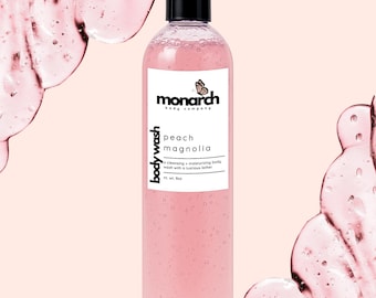 Body Wash – Peach Magnolia | Gentle Hydrating Body Wash | Handmade Luxury Shower Gel for Soft, Glowing Skin | Spa-Like Routine