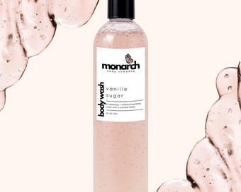 Gel de ducha – Azúcar de vainilla / Gel de ducha hidratante suave / Gel de ducha de lujo artesanal para una piel suave y radiante / Rutina de spa