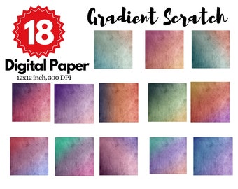 Gradient digital papers Instant download, colorful scratch textured digital papers, Scratchbook paper,digital background repeat pattern