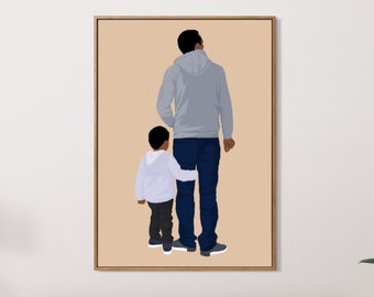 Black Father Father's day gift PRINTABLE, Gift from son, Happy father's day poster, Afro father and son Personalised  birthday Art