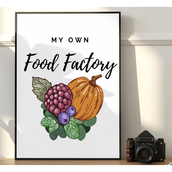 Kitchen Food poster PRINTABLE, Vegan kitchen Quotes print, food art print, funny digital poster, Kitchen decoration, watercolor food poster