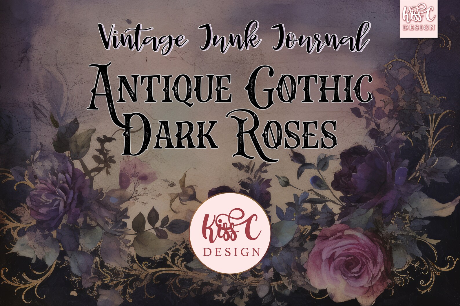 Vintage Gothic Rose Digital Paper Collection Dark Antique Backgrounds ...