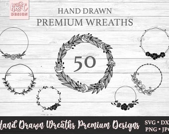 Paquete de diseños SVG de corona de laurel: elegantes archivos de monograma floral para Cricut y proyectos de corte.