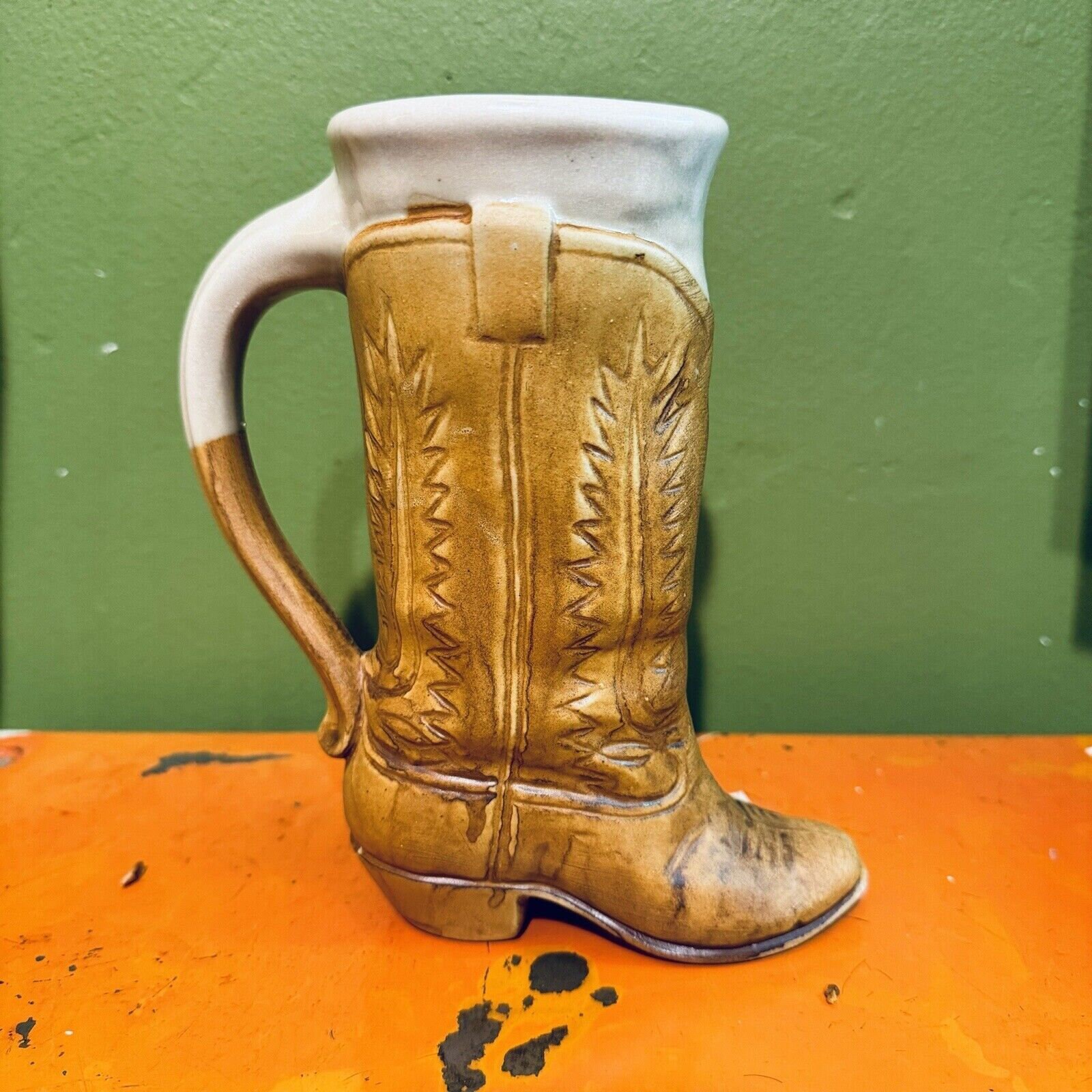 VTG Five Bridges Pottery Ceramic Standing Coffee Mugs w
