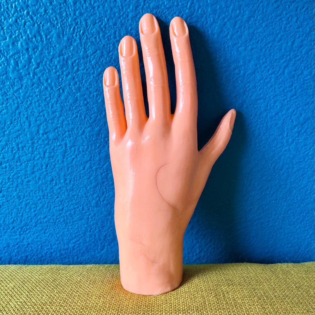 Vintage Weird Plastic Rubber Hand Fake Anatomy Jewelry Display Decor ...