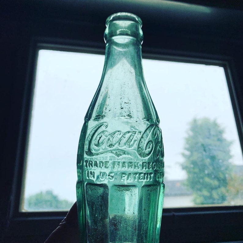Vintage Cocacola Bottle Coke 50s 60s Embossed Antique Green Glass Etsy
