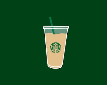 Starbucks Iced Coffee Cup Sticker, Waterproof Vinyl